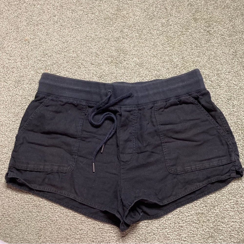 Women's Black Athletic Shorts with Drawstring